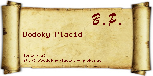 Bodoky Placid névjegykártya